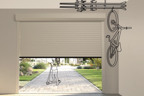 Porte de garage à enroulement - vue de l'intérieur - FUTURODIFF Châtellerault Porte de garage à enroulement - vue de l'intérieur - FUTURODIFF Châtellerault